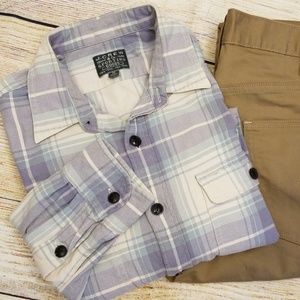 J. Crew Sporting Goods Blue Checked Flannel